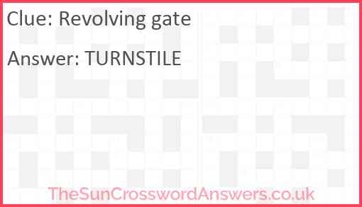 Revolving gate Answer