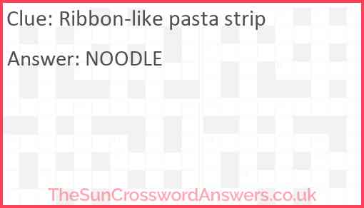 Ribbon-like pasta strip Answer