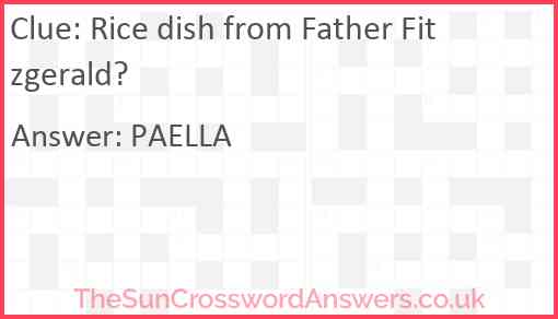 Rice dish from Father Fitzgerald? Answer