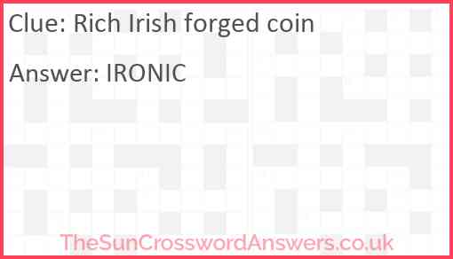 Rich Irish forged coin Answer
