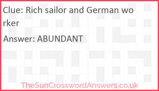Rich sailor and German worker Answer