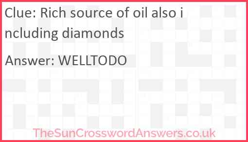 Rich source of oil also including diamonds Answer