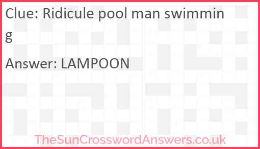 Ridicule pool man swimming Answer