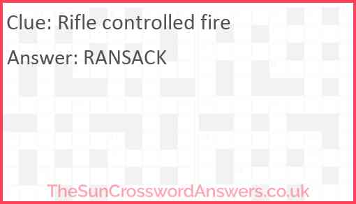 Rifle controlled fire Answer
