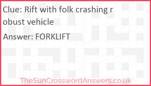 Rift with folk crashing robust vehicle Answer