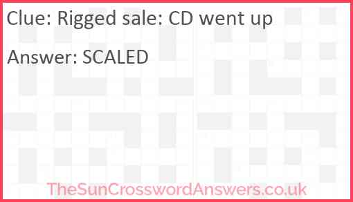Rigged sale: CD went up Answer