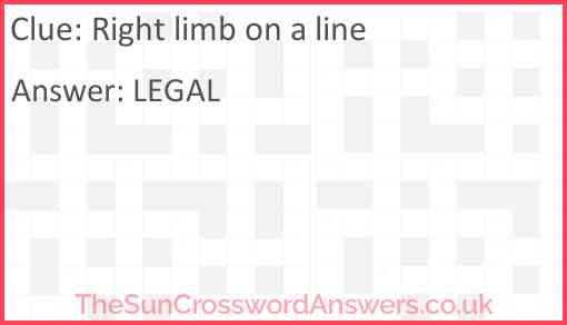 Right limb on a line Answer