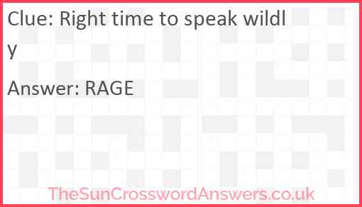Right time to speak wildly Answer