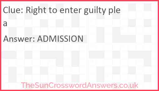 Right to enter guilty plea? Answer