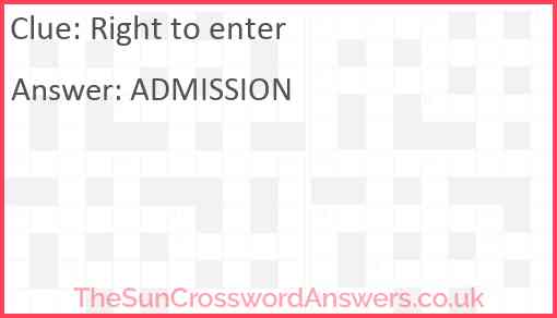 Right to enter Answer