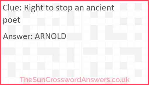 Right to stop an ancient poet Answer
