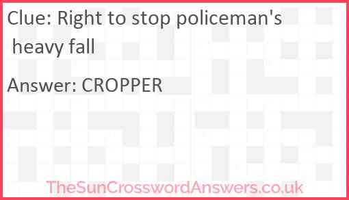 Right to stop policeman's heavy fall Answer