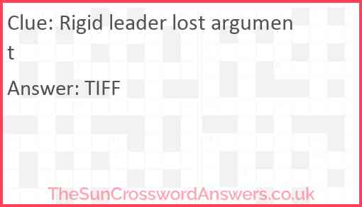 Rigid leader lost argument Answer