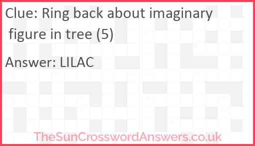 Ring back about imaginary figure in tree (5) Answer