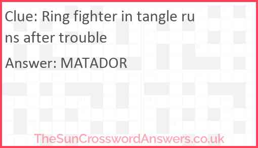 Ring fighter in tangle runs after trouble Answer