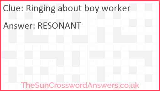 Ringing about boy worker Answer