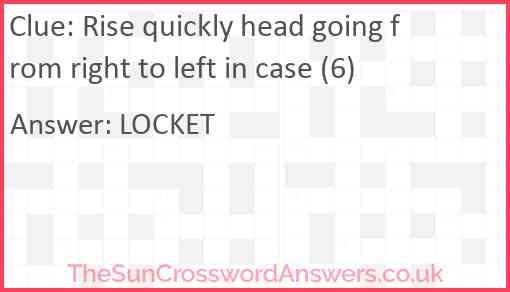 Rise quickly head going from right to left in case (6) Answer