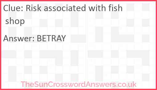 Risk associated with fish shop Answer