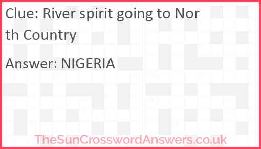 River spirit going to North Country Answer