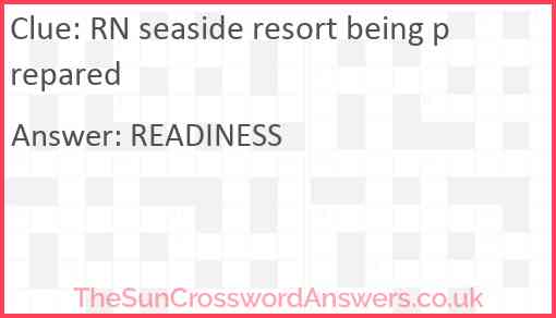 RN seaside resort being prepared Answer