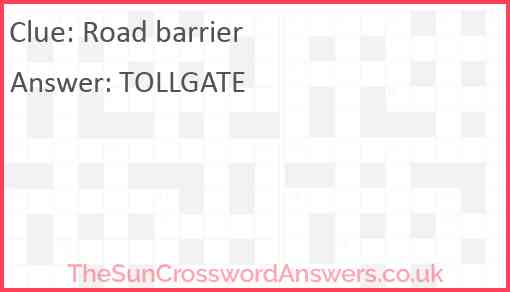 Road barrier crossword clue TheSunCrosswordAnswers co uk