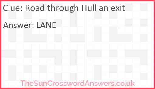 Road through Hull an exit Answer
