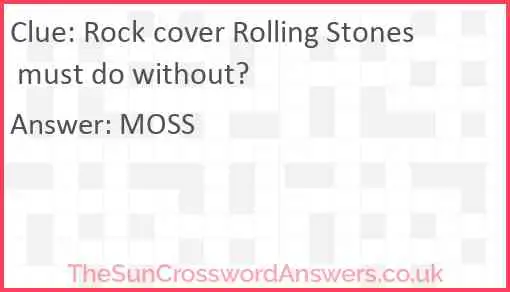 Rock cover Rolling Stones must do without? Answer