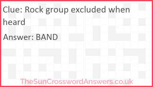 Rock group excluded when heard Answer