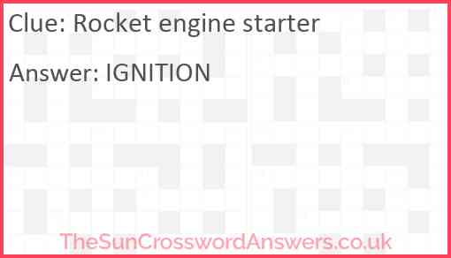 Rocket engine starter Answer