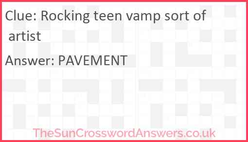 Rocking teen vamp sort of artist Answer
