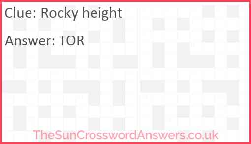 Rocky height Answer