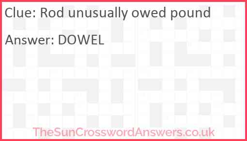 Rod unusually owed pound Answer