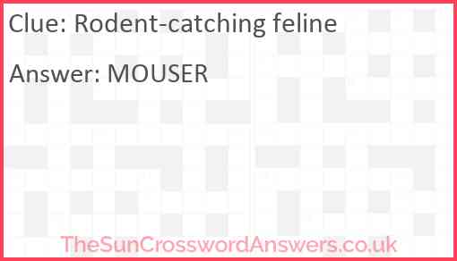 Rodent catching feline crossword clue TheSunCrosswordAnswers co uk