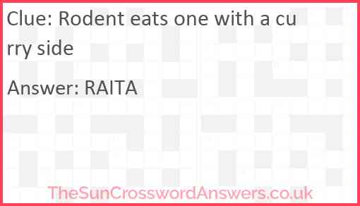 Rodent eats one with a curry side Answer