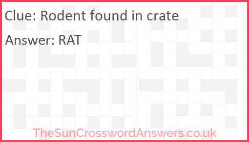 Rodent found in crate Answer