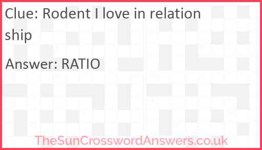 Rodent I love in relationship Answer