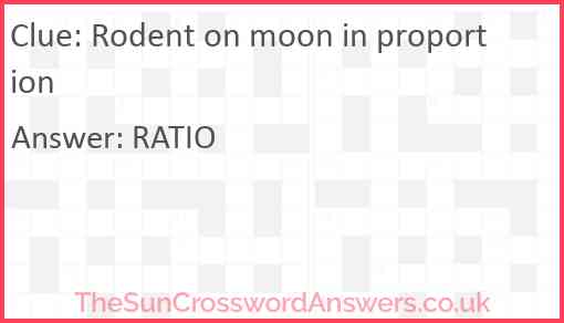 Rodent on moon in proportion Answer