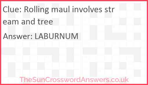Rolling maul involves stream and tree Answer