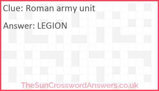 Roman army unit Answer