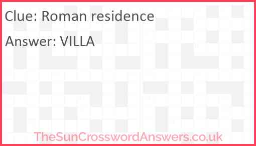 Roman residence Answer