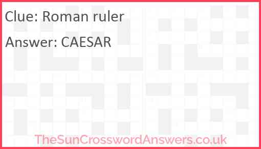 Roman ruler Answer