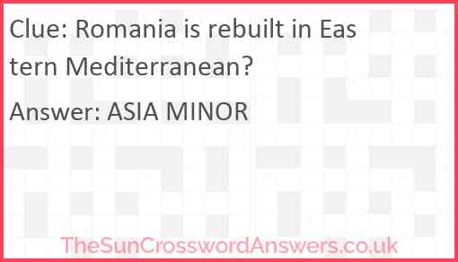 Romania is rebuilt in Eastern Mediterranean? Answer
