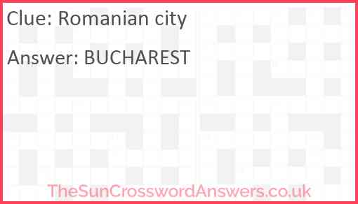 Romanian city Answer