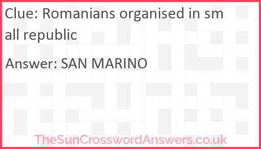 Romanians organised in small republic Answer