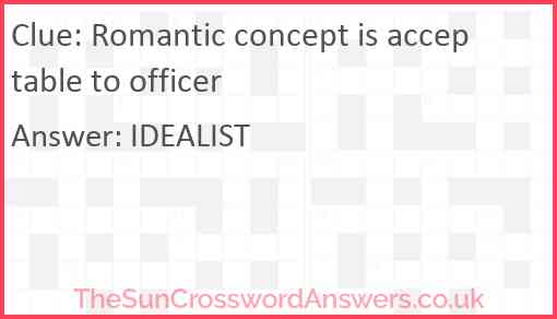 Romantic concept is acceptable to officer Answer