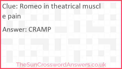 Romeo in theatrical muscle pain Answer