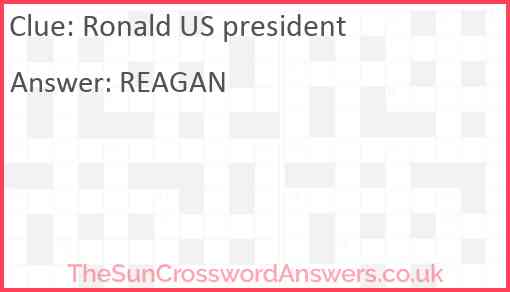 Ronald US president Answer