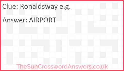 Ronaldsway e.g. Answer