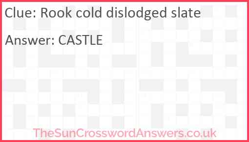 Rook cold dislodged slate Answer