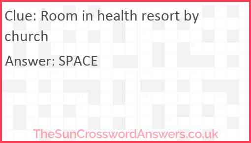 Room in health resort by church Answer
